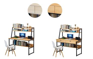 360Home Computertisch Büro Schreibtisch + Regal Birnbaumholz
